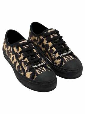 Christian Dior Walk'n'Dior Sneaker Dior Logo Leopard Print Brown Size 37